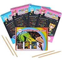 HellDoler Manualidades para Niños-Manualidades para Rascar Scratch Art 4 Cuadernos para Dibujar Papel de Rascar Incluye…